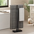 thumbnail image 1 of KES Standing Towel Rack with Black Natural Marble Base, 2-Tier Towel Stand for Bathroom Freestanding, Upgrade Steady Design, SUS304 Stainless Steel, 1 of 9