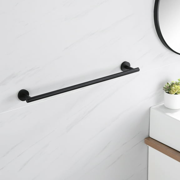 KES Towel Bar Matte Black Finish Stainless 24 inch Wall Mount