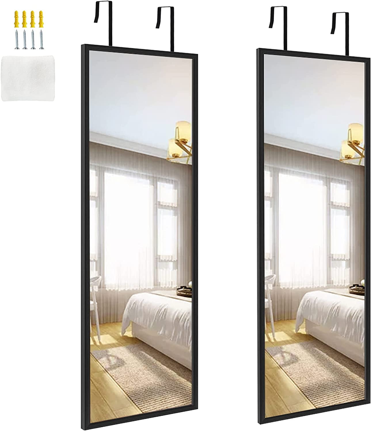 KESHENGDA 2 Packs 14x48 Inch Full Length Wall Mirrors Over Door Mirror