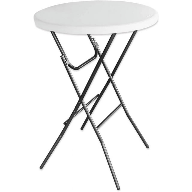 KESHENGDA 32in High Top Table, Cocktail Table Granite White, Portable