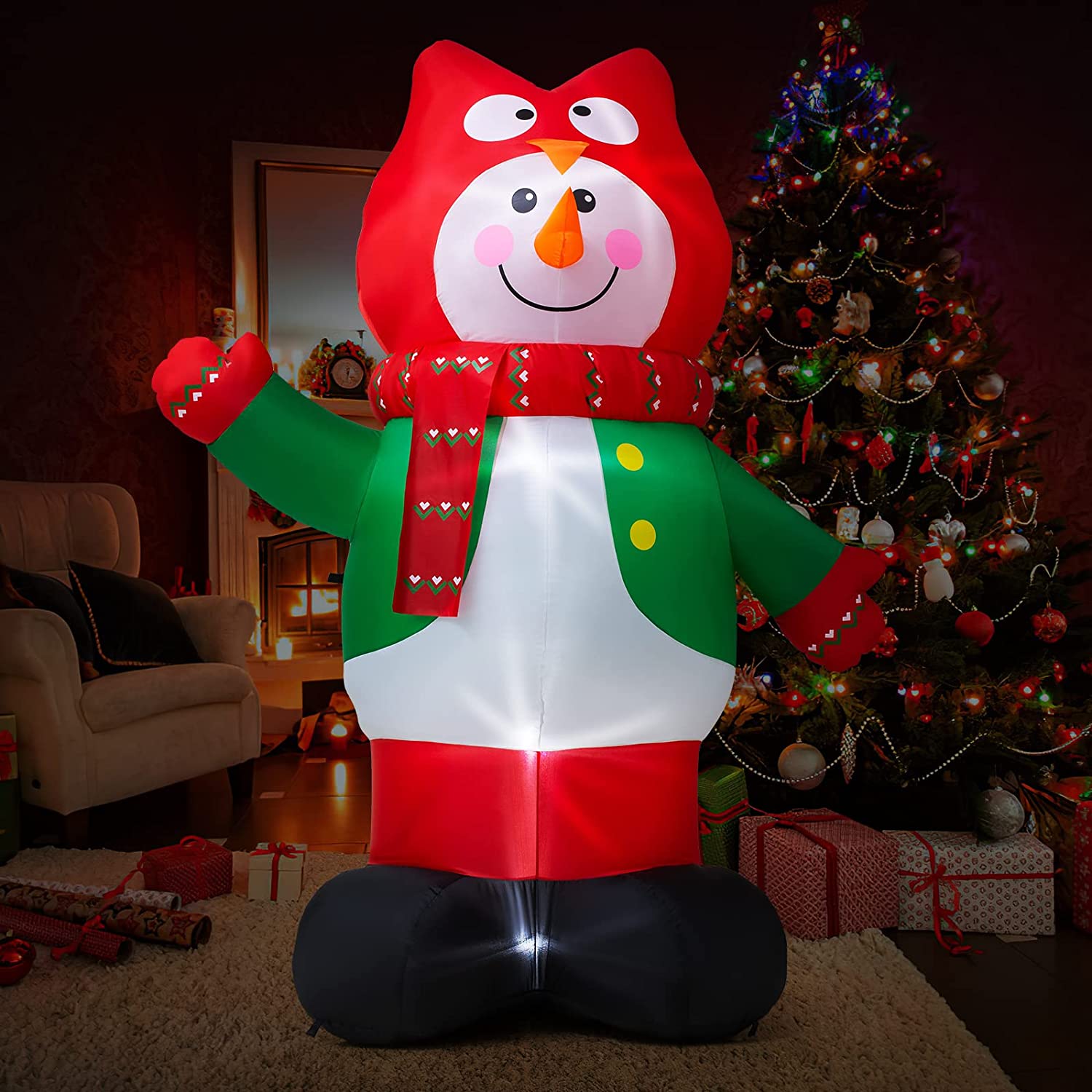 KESHENGDA 6FT Christmas Inflatables Cup with Gingerbread Man Cute Fun