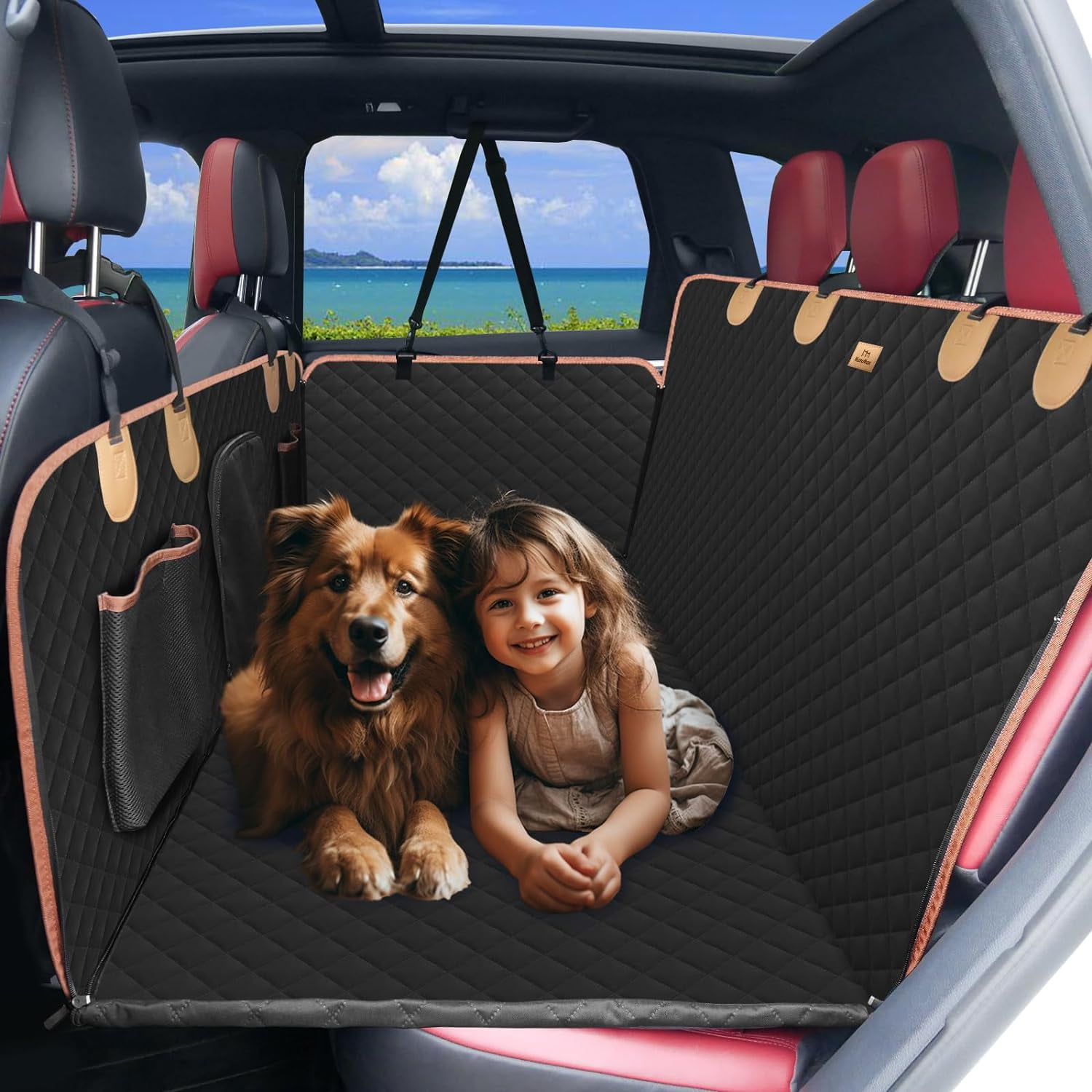 KESHENGDA Back Seat Extender for Dogs Cats,Car Seat Cover with Hard