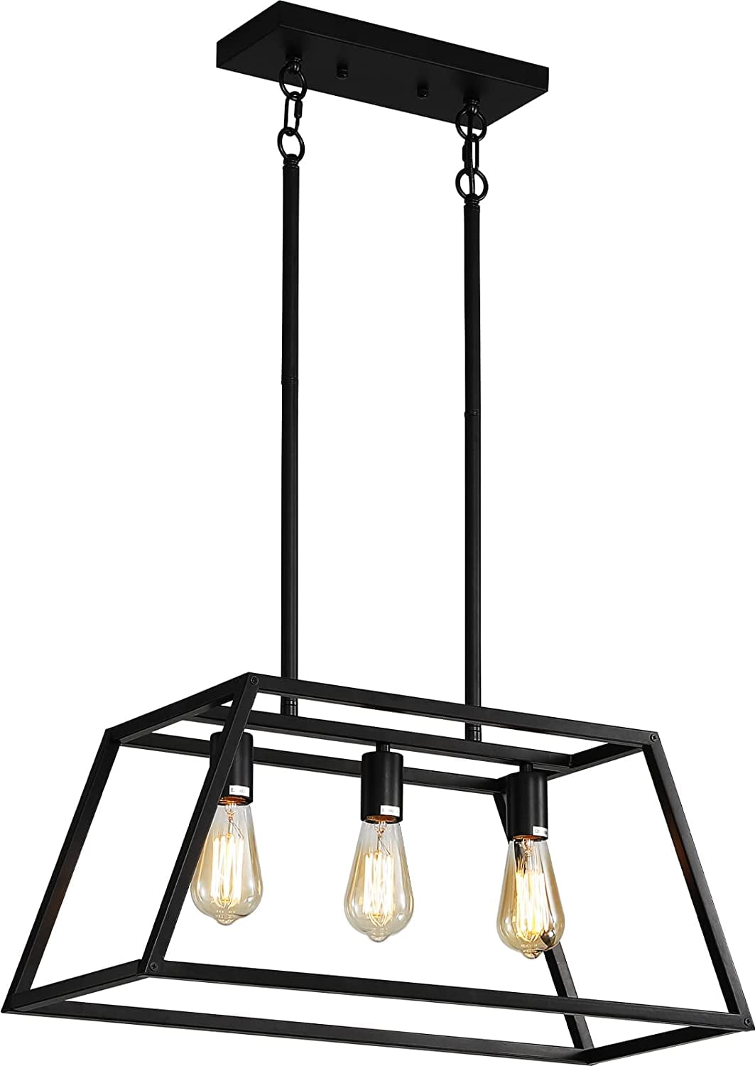 KESHENGDA Black Kitchen Island Lighting, 3Light Farmhouse Chandeliers