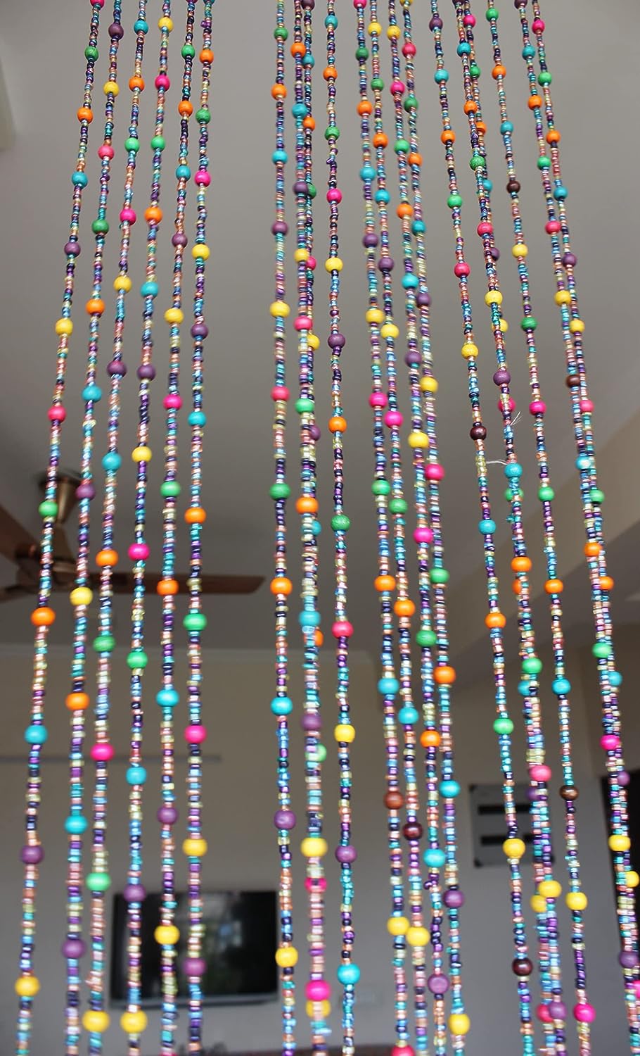 KESHENGDA Bohemian Hippy Beaded Curtain for Doorways Multicolour Glass