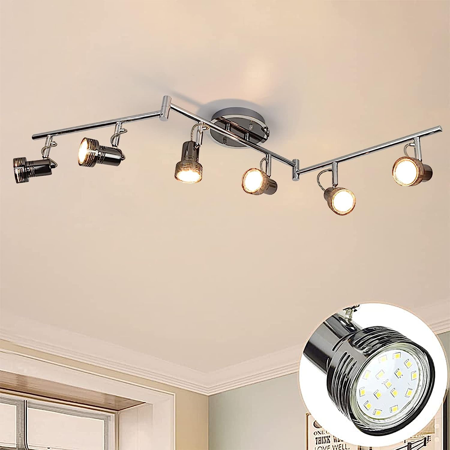 KESHENGDA Modern 6Light Led Track Lighting Fixtures, Directional