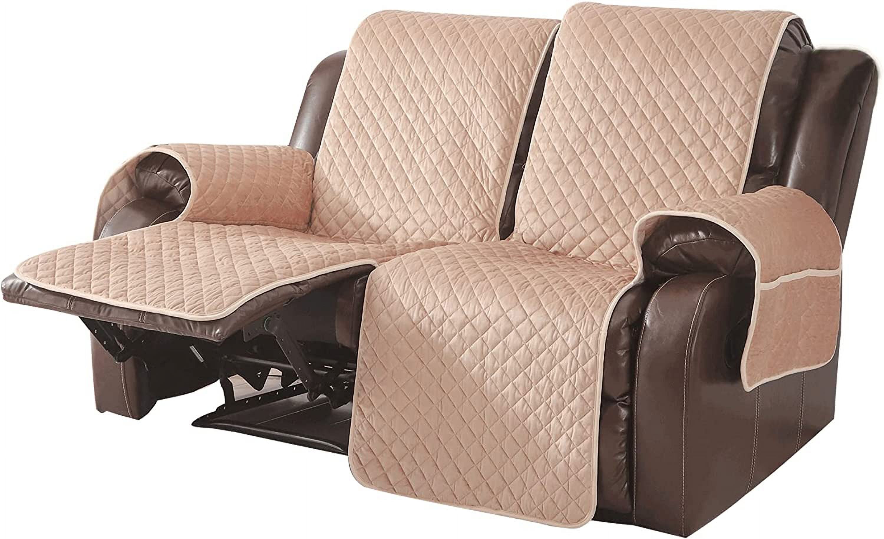 KESHENGDA Non Slip Recliner Sofa Covers,Velvet Waterproof Recliner Couch Covers for 2 seat