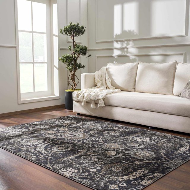 KESHENGDA Owatonna Rustic Farmhouse Traditional Floral Medallion Carpet