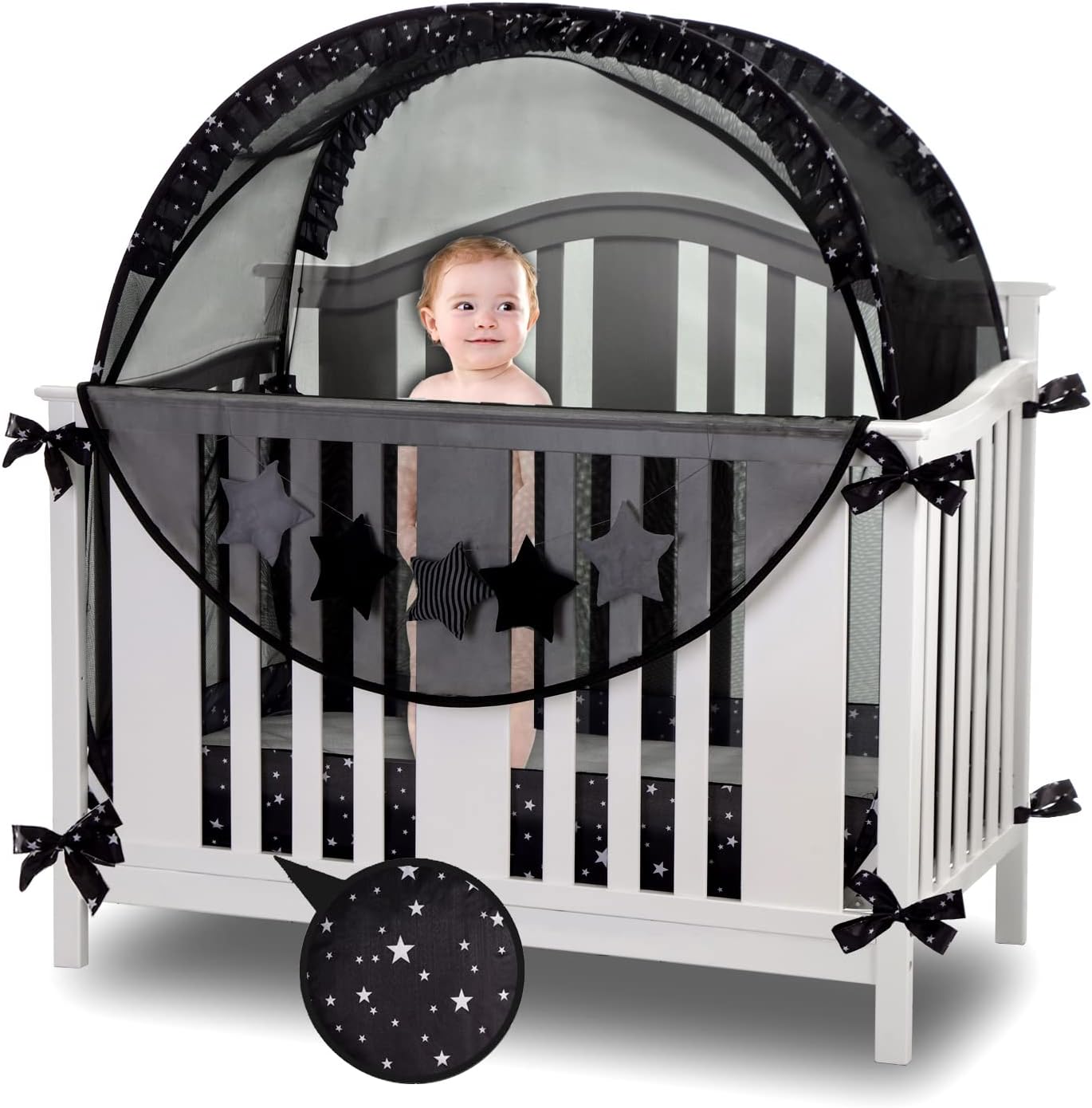 KESHENGDA Safety Crib Tents to Keep Toddler in, Pop Up Baby Mosquito