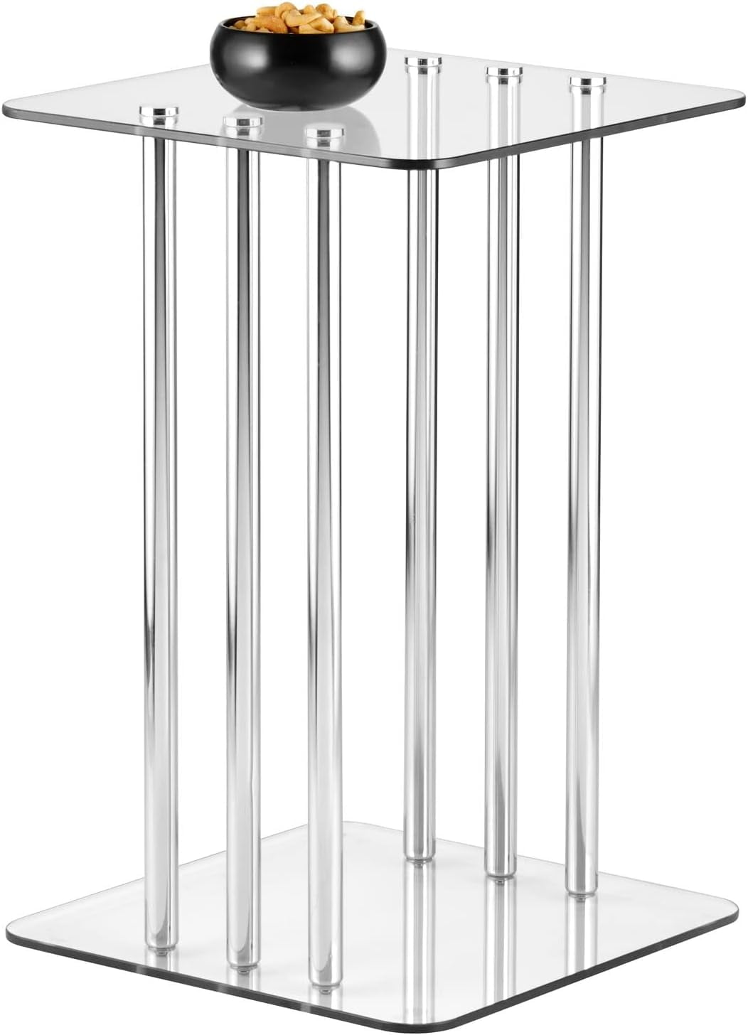 KESHENGDA Square Glass Top Side Table Modern Decorative Accent End
