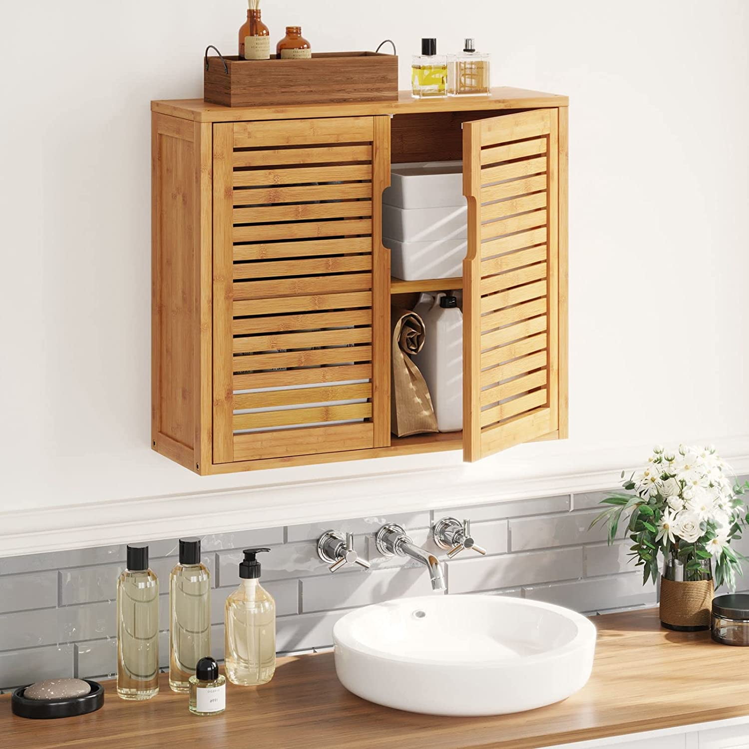 KESHENGDA Wall Bathroom Storage Wall Mounted with