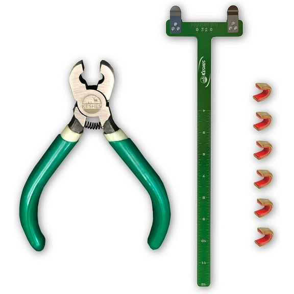 KESHES Archery Bow String Nocking Points Set T Square Ruler, Nock Pliers with 6 Brass Nocks for Recurve Bow Ideal for Bow and Arrow Tuning & Archery Target Accessories