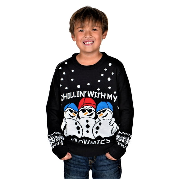 KESIS Children Chillin With Snowmies Ugly Christmas Sweater 2Y