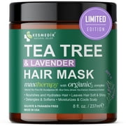 KESMEDIK Tea Tree Hair Mask with Rosemary & Lavender, Deep Conditioning Treatment for Dry, Damaged, Coarse Hair, Hydrating Hair Mask, Men & Women, Sulfate-Free