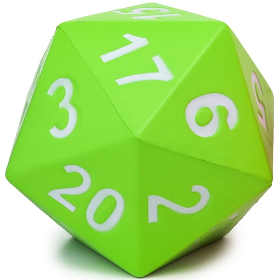 KESS: Giant D20 Foam Dice - Green - 5" Oversized, 20-Sided Tabletop RPG Accessory, Collectible Decor, Roleplaying Game Piece, Outdoor Play-Pool-Beach
