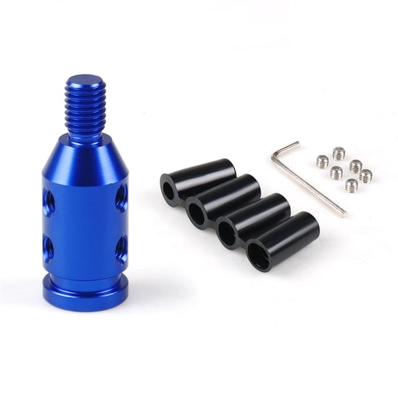 KESSOCCO 1 Set Universal Aluminum Shift Knob Adapter M10x1.5 M12x1.25 for Non Threaded Shifters Blue M101.5