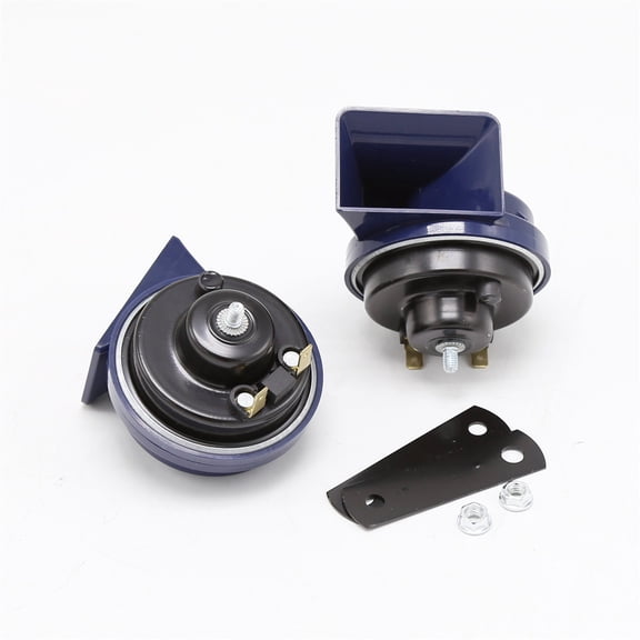 KESSOCCO 2Pcs 12V 110DB Blue Train Horn Super Loud Electric Snail Air Horn Fit for Motorcycle Car Truck Boat