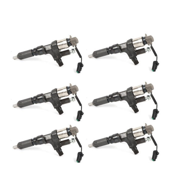 KESSOCCO 6Pcs Fuel Injector SK300-8 SK330-8 SK350 Exc323D 095000-6593 Fit for Hino J08E Kobelco