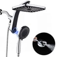 thumbnail image 1 of KESTE 12 Inch Shower Head with Handheld Combo, High Pressure Rainfall Showerhead with 9 Modes Handheld Shower, Magnetic Docking, Adjustable Dual Shower Heads for Bathroom, Silver Chrome, 1 of 10