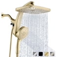 thumbnail image 1 of KESTE 12 Inch High Pressure Rainfall Shower Head with Handheld Combo, 3+8+1 Spray Setting, Built-in Magnetic Docking, 360° Adjustable Showerhead for Bathroom,Gold, 1 of 9