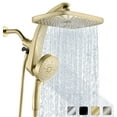 thumbnail image 1 of KESTE 12 Inch High Pressure Rainfall Shower Head with Handheld Combo, 3+8+2 Spray Setting, Built-in Magnetic Docking, 360° Adjustable Showerhead for Bathroom,Gold, 1 of 8