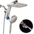thumbnail image 1 of KESTE Shower Head with Handheld Combo, 12 Inch High Pressure Rain Showerheads with 9 Modes Handheld Shower, Magnetic Docking, Detachable Dual Shower Heads with 60’’ Hose, Nickel, 1 of 9
