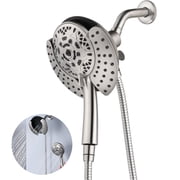 KESTE High Pressure Rainfall Shower Heads with Handheld Spray Combo 2-in-1 Shower Head with 7.2" Rain Shower Head & 10-Setting Handheld Spray, Detachable Showerheads for Bathroom, Nickel