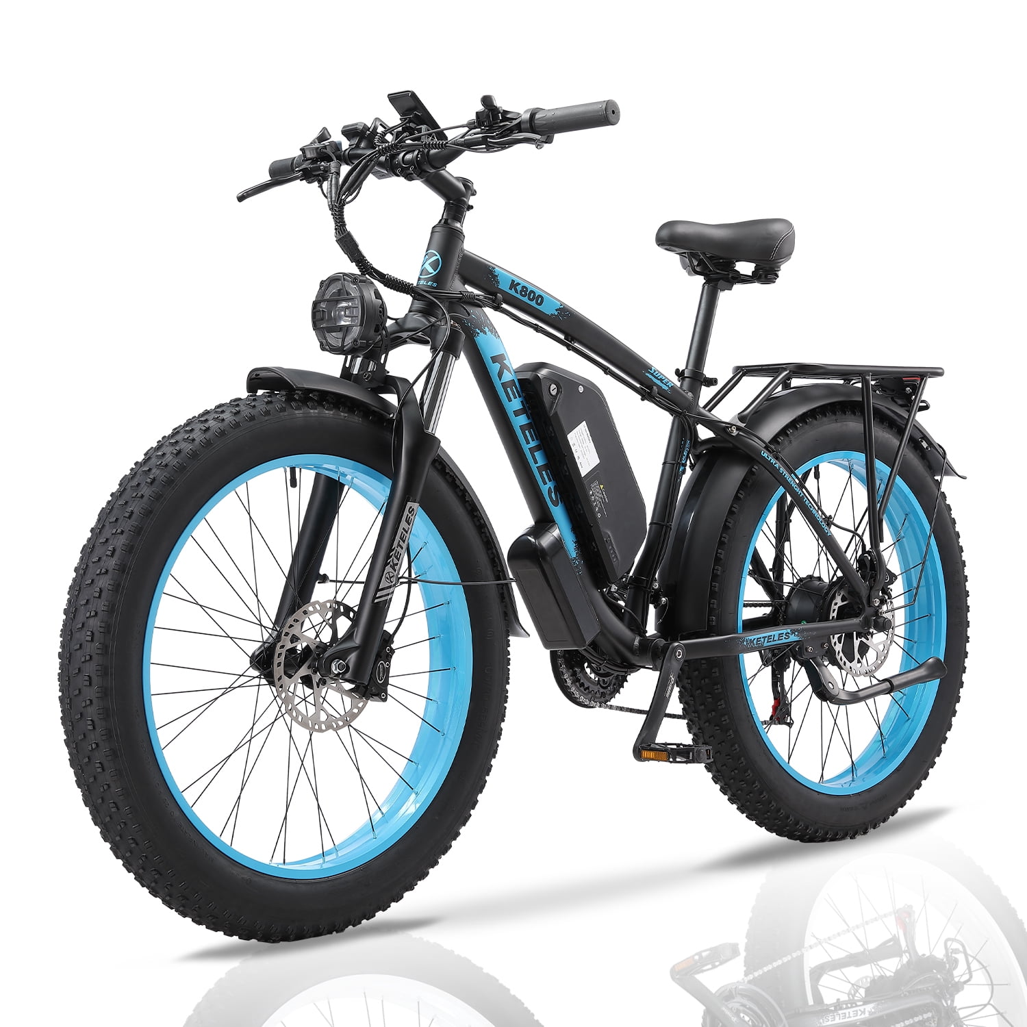 KETELES 1600W Electric Bike for Adults, 26" Fat Tire Electric Commuter Bicycle, Electric Mountain Bicycle Beach Snow Bike Ebike E-bike with 48V 20AH Removable Battery 21-Speed, UL2849