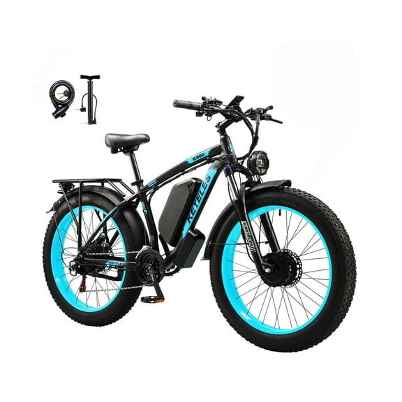 KETELES Electric Bike for Adults,Dual Motor Ebike Peak 4000W ， 26" Fat Tire Electric Mountain Ebike, 48V 23AH UL 2849.