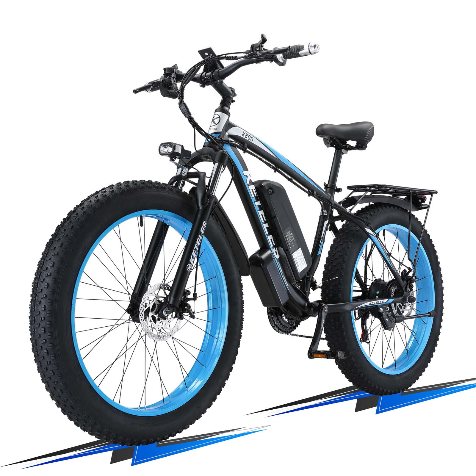 KETELES Electric Bike for Adults, Peak 4000W Dual Motor Ebike，26" Fat Tire Electric Mountain bike,  48V 23AH Removable Battery UL 2849.