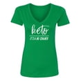 thumbnail image 1 of KETO IT'S A NO GRAINER Womens V-Neck T-Shirt, 1 of 2