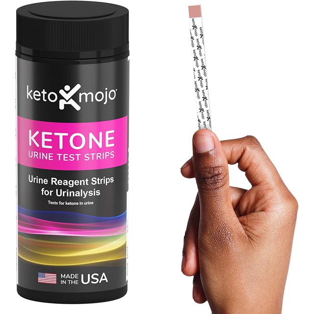 KETOMOJO 150 Urine Ketone Test Strips with Free Keto Guide eBook