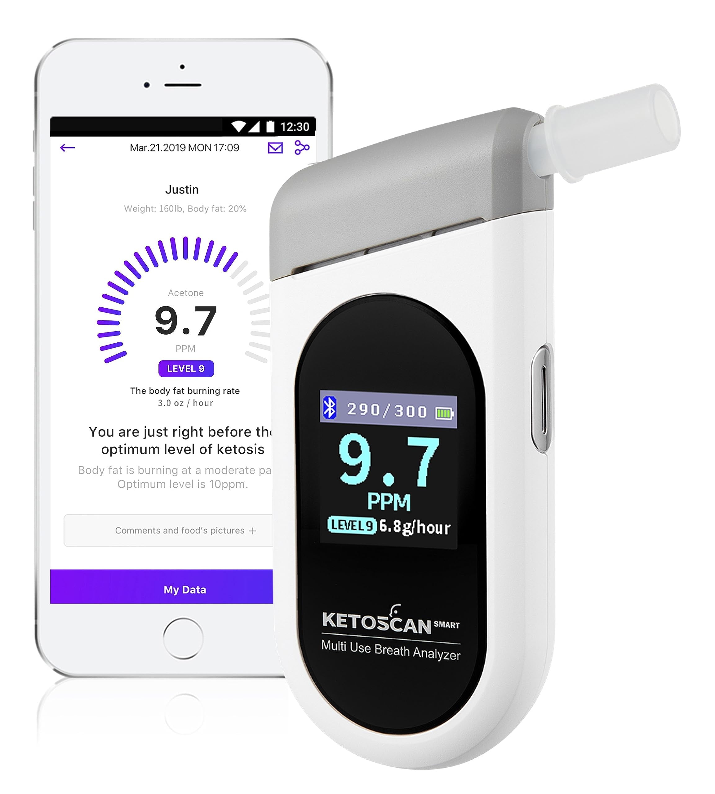 KETOSCAN Smart Breath Analyzer Ketone Meter & Fat Metabolism Tester KETOSCAN Smart Breath Analyzer Ketone Meter & Fat Metabolism Tester