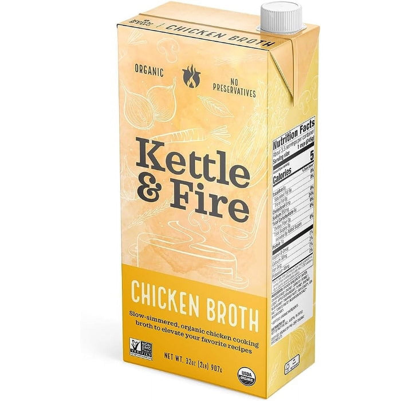 KETTLE AND FIRE BROTH CHICKEN COOKING 32 OZ Pack of 6