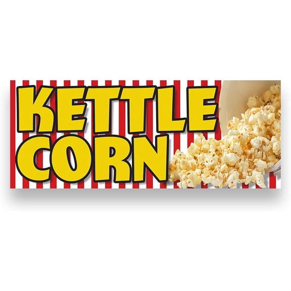 KETTLE CORN Vinyl Banner (Size Options) Small - 24x60