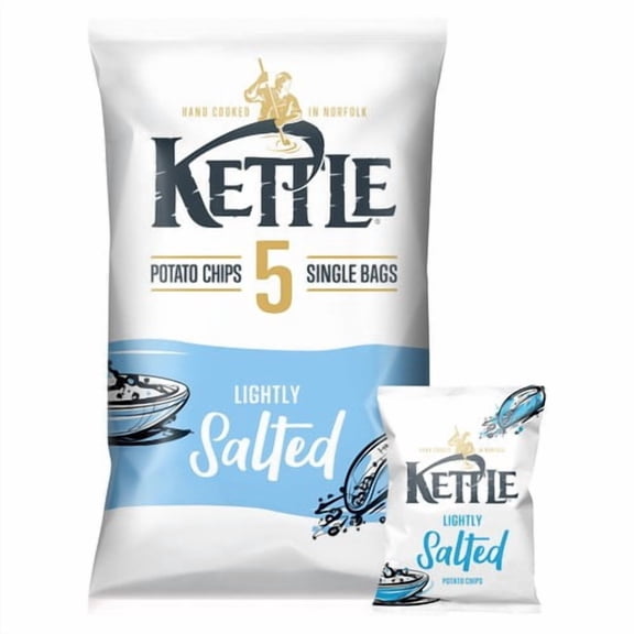 KETTLE Chips Lightly Salted Multipack 5 x 25g, British Import (Pack of 3)