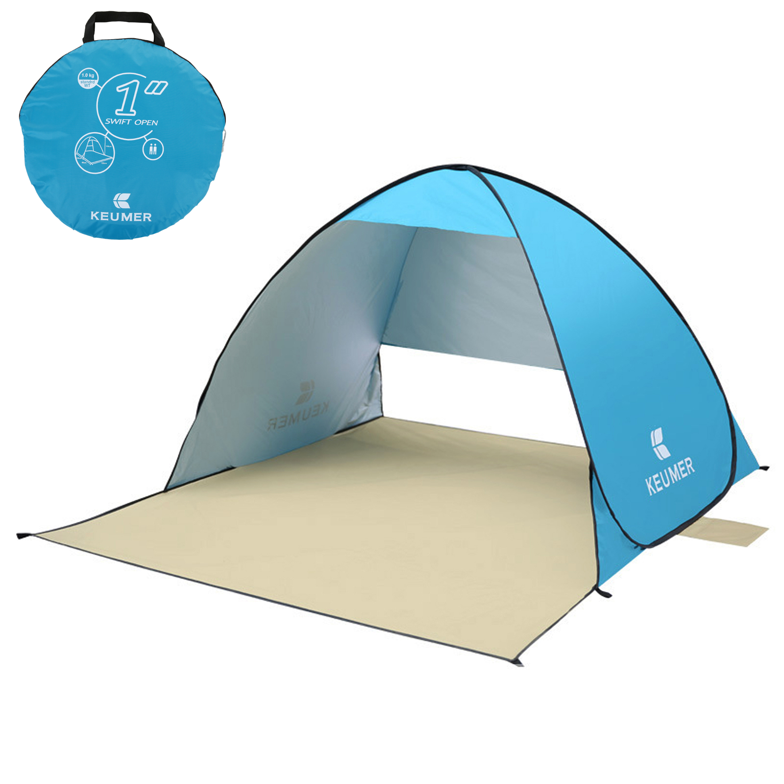 KEUMER Instant Pop-Up Beach Tent 70.9x59x43.3 Inch UV Sun Shelter for Camping Fishing Hiking Anti UV Cabana Picnic - image 1 of 7