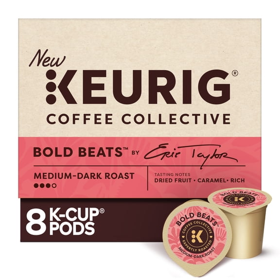 Keurig Coffee Collective, Bold Beats by Eric Taylor, Medium-Dark Roast K-Cup Coffee Pods, 8 Count
