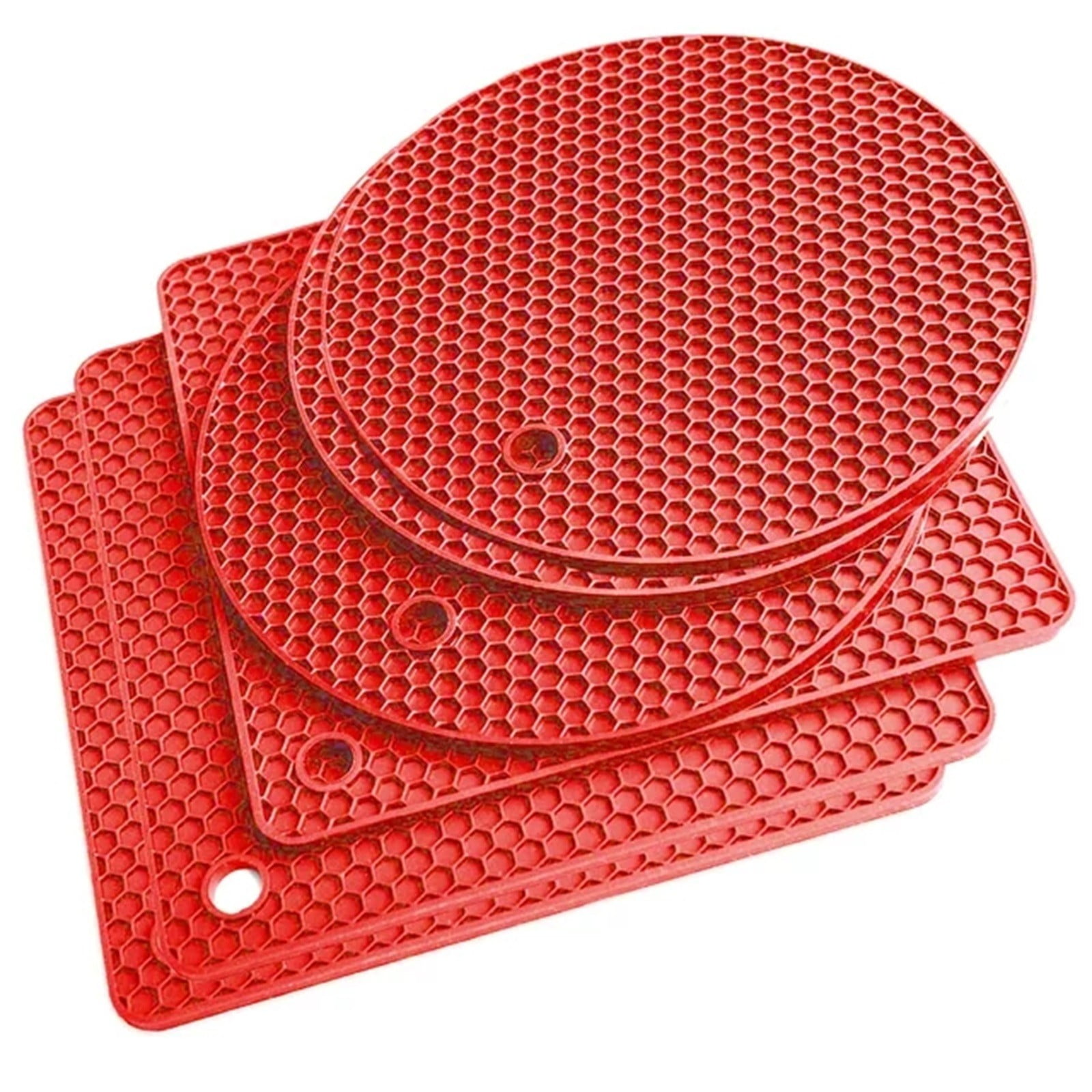 KEUSN 6Pcs Silicone Heat Pads Non Slip Hot Pot Holder Drying