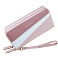 thumbnail image 1 of KEUSN Double Zipper Wallet Ladies Long Large Capacity Clutch Double Layer Wallet Splicing Contrasting Color Change Mobile Phone Bag, 1 of 8