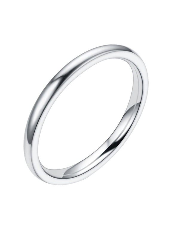 Fashion Contracted 2MM Fine Hand Polished Women's Tail Ring Couple Ring Jewelry Gift
