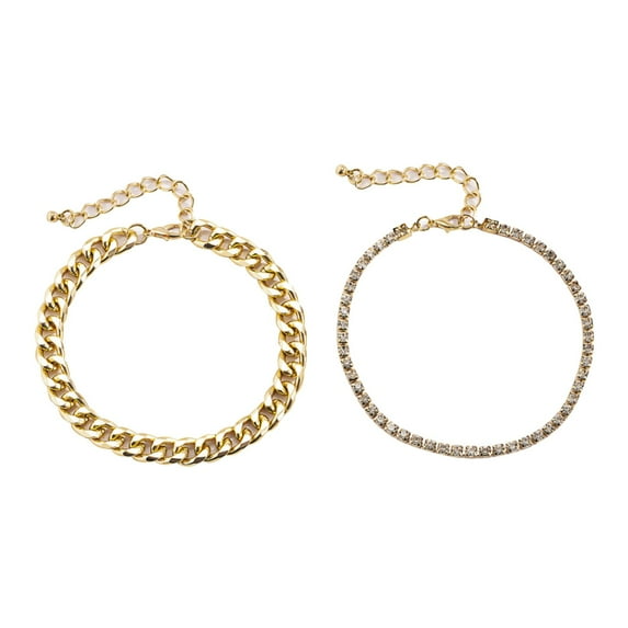 KEUSN Gold Ankle Bracelets for Women Silver Cuban Link Anklets for Women Tennis Anklet Diamond Anklets for Women Rhinestone Anklet for Women Silver Gold Anklet Foot Jewelry