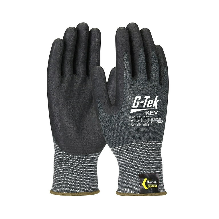 KEV Hi-Vis Seamless Knit Kevlar Gloves, Large, Red/Black KEV Hi-Vis Seamless Knit Kevlar Gloves, Large, Red/Black