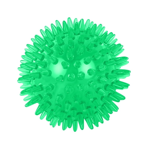 KEVCHE 3.5 Inch High Elastic Squeaky Spike Ball for Dogs, Floating Water Resistant Teeth Cleaning Toy, Food-Grade TPR Medium Dog Chew Ball with Sound