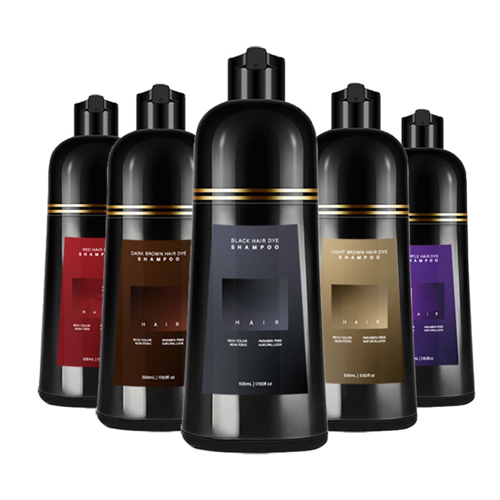 KEVCHE 3-In-1 Magic Hair Dye Shampoo for Gray Hair - Light Brown, 500 ...