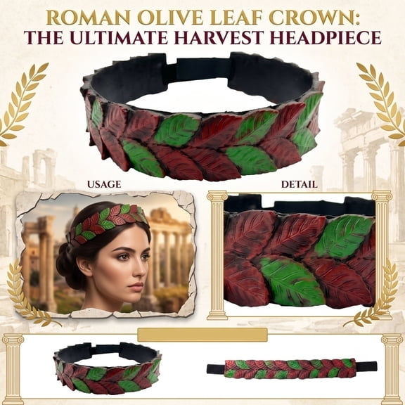KEVCHE Ancient Leaf Headdress Forest Elf God Circlet Halloween Costume, Realistic Flocked Plastic Headband for Adult Cosplay Stage
