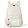 thumbnail image 1 of KEVCHE Bunny Ear Backpack with Cute Pendant for Students, Lightweight Daypack with Adorable Plush Bunny Ears, School Bag Book Bag Travel Backpack , Durable Casual Rucksack for Students, 1 of 9