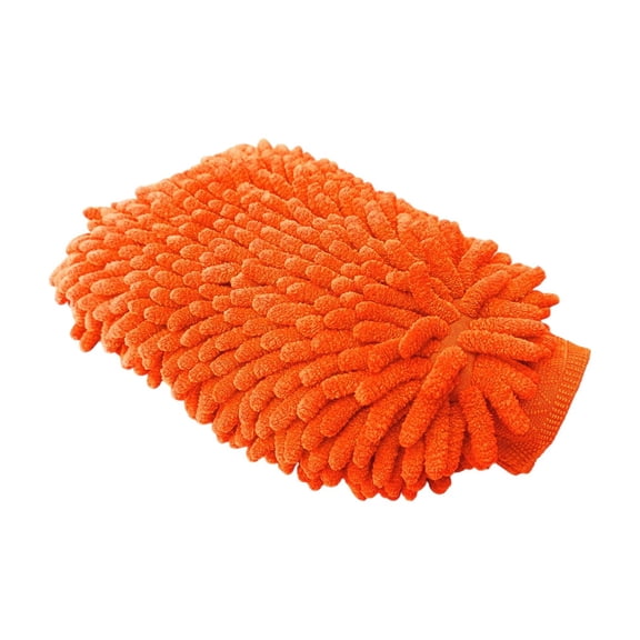 KEVCHE Chenille Car Wash Mitt Double Sided, Scratch Free Wash Mitt for Car Washing and Detailing, Plush Absorbent Lint Free Cleaning Glove with Elastic Cuff for Auto Motorcycle Home