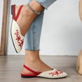 thumbnail image 1 of KEVCHE Chinese Style Embroidered Chunky Low Heel Shoes for Women, European American Slingback Sandals with Pointed Toe, Soft Sole Flats for Women, 1 of 5