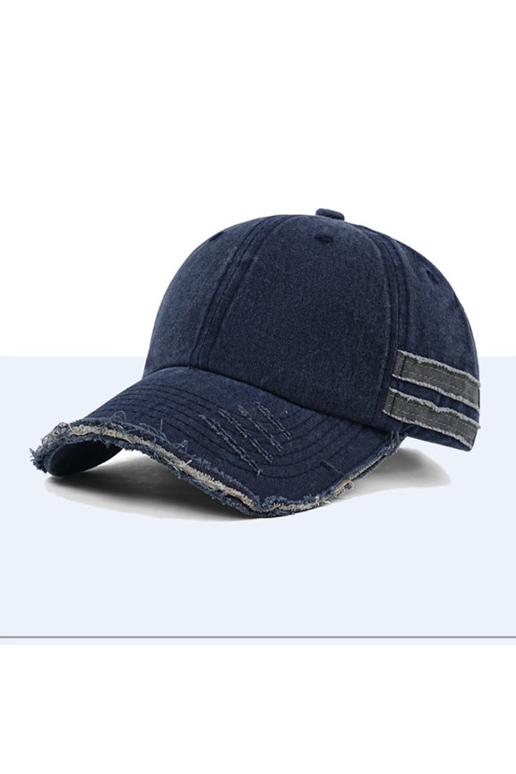 Distressed Soft-Top Dad Cap, Faded Ripped Baseball Cap for Men Women, Vintage Washed Unstructured Dad Hat, Adjustable Trendy Headwear