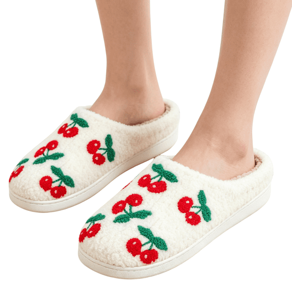 KEVCHE Fruit Series Fuzzy Slippers for Women Men, Foam Soft Non-Slip House Shoes for Bedroom and Indoor Use, Cute Plush Home Slippers with Comfortable Cushioned Sole, Warm Casual Footwear